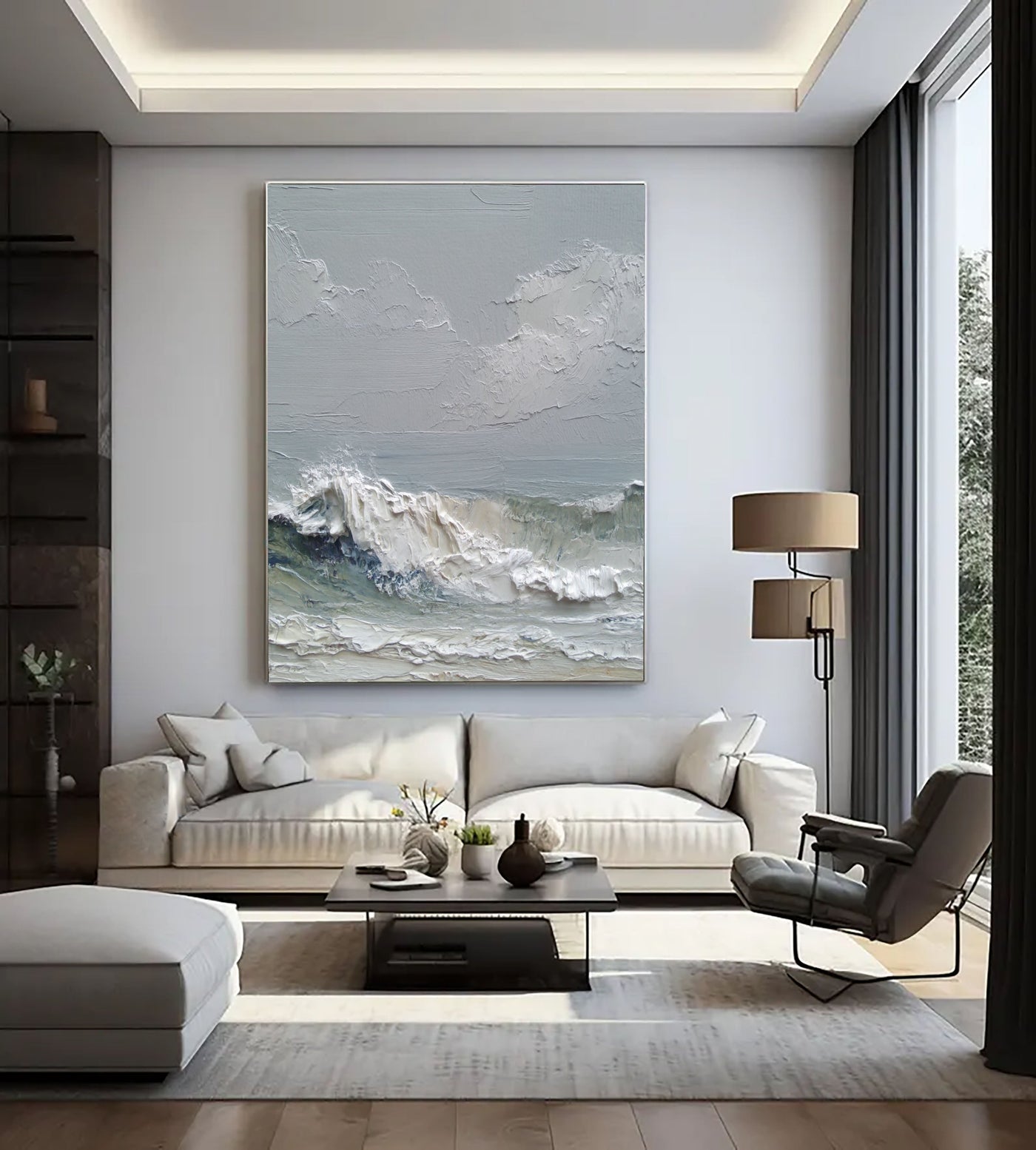 Textured Coastal Dynamism | Blue Wave
