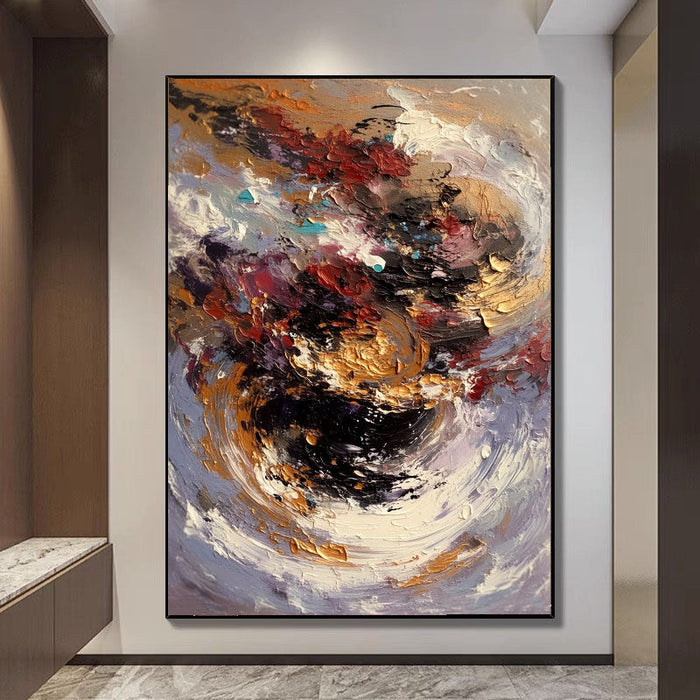 Textured Swirling Vortex | Crimson Gold