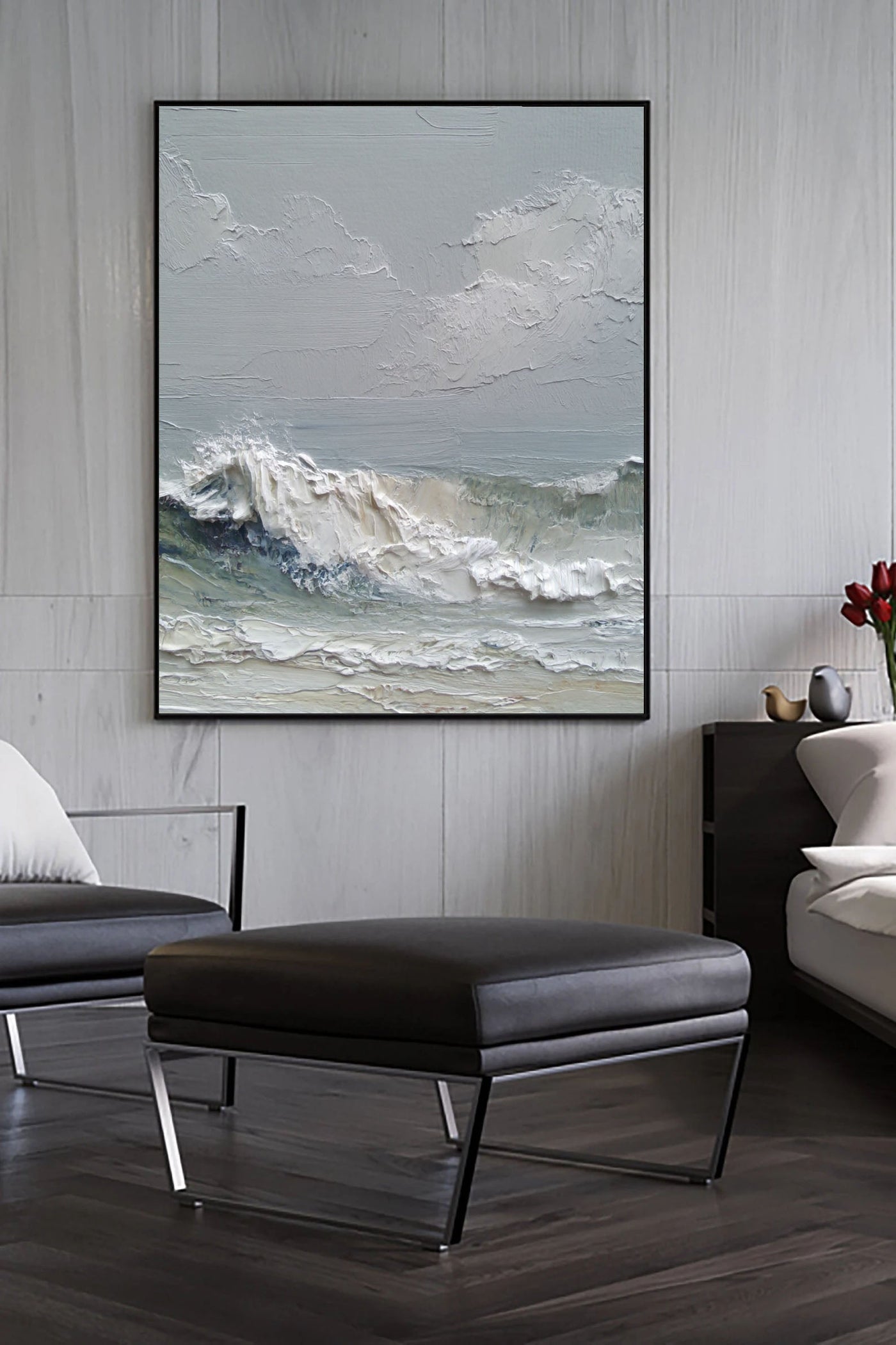 Textured Coastal Dynamism | Blue Wave