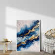 Textured Blue Currents | Indigo Gold