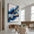 Textured Blue Currents | Indigo Gold