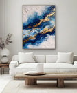 Textured Blue Currents | Indigo Gold