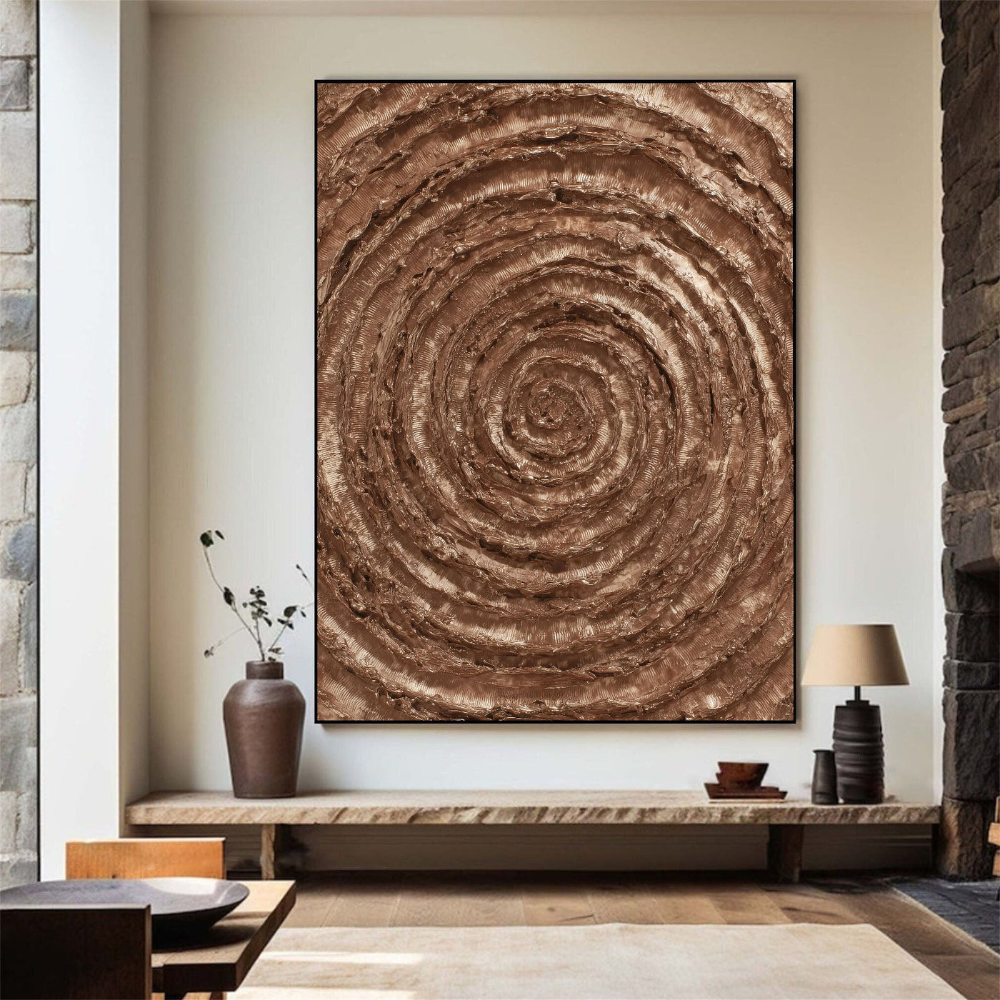 Textured Spiral Opulence | Bronze Whorl
