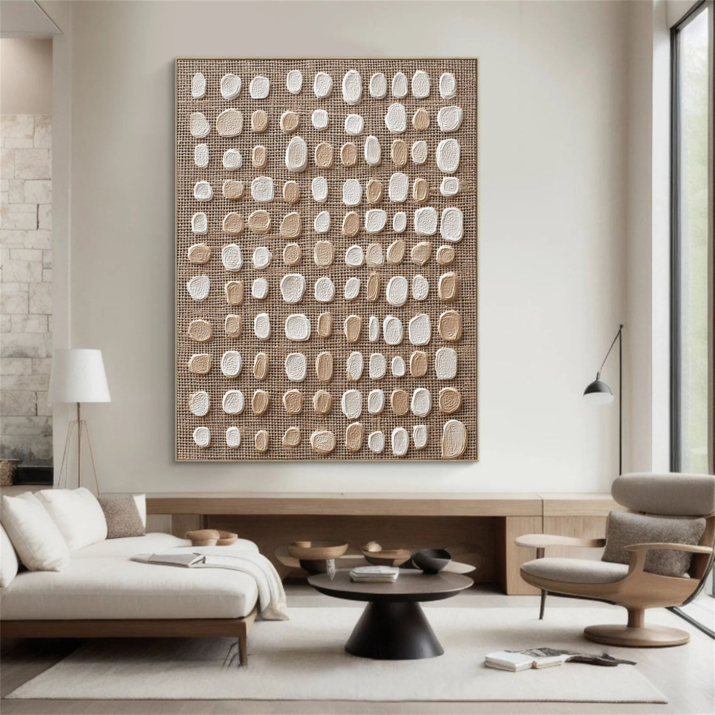 Textured Dot Opulence | Beige Spots