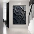 Monochrome Textured Waves | Dark Grey