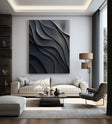 Monochrome Textured Waves | Dark Grey