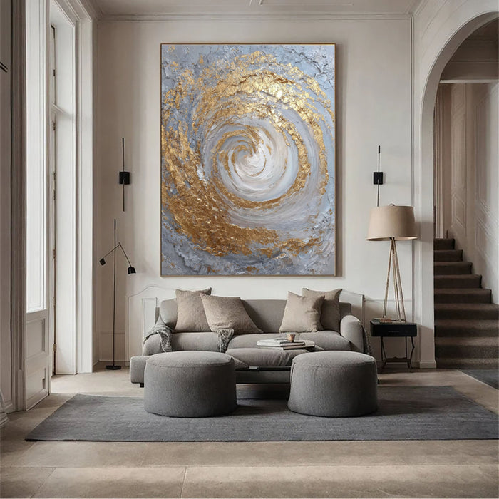 Textured Spiral Opulence | Gilded Swirl