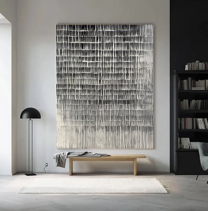 Textured Gradient Lines | Noir Ivory