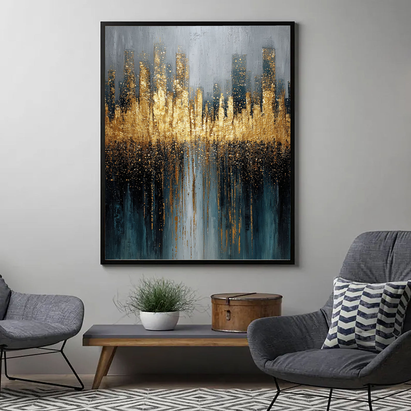 Textured Urban Opulence | Gilded Skyline