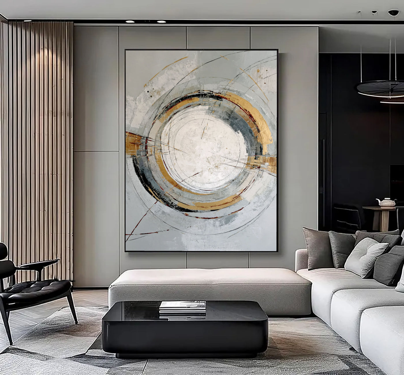 Textured Circular Opulence | Gilded Ring