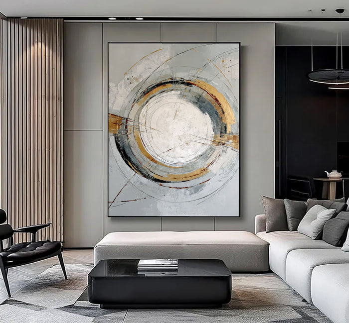 Textured Circular Opulence | Gilded Ring