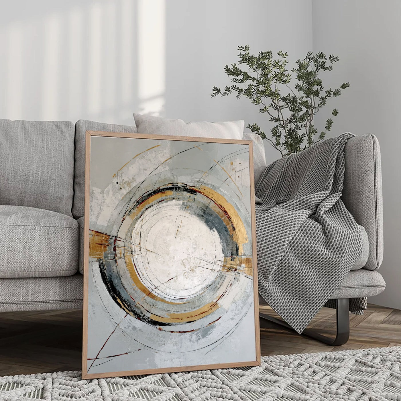 Textured Circular Opulence | Gilded Ring
