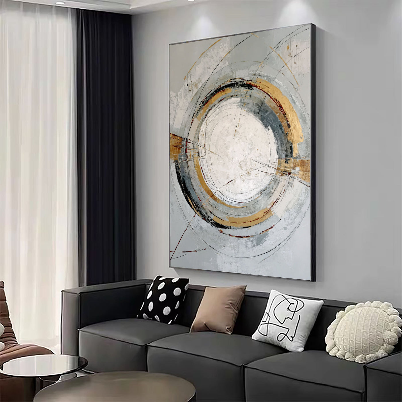 Textured Circular Opulence | Gilded Ring