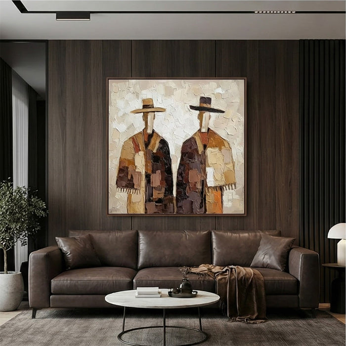 Textured Rustic Figures | Hat Silhouettes