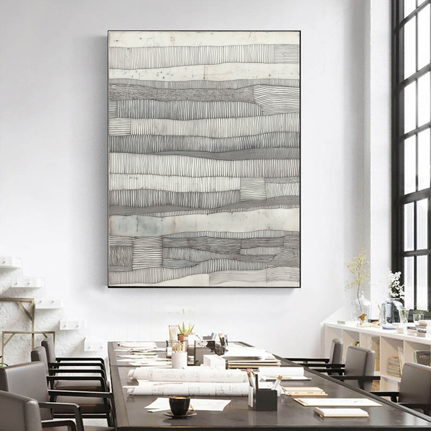 Textured Linear Serenity | Monochrome Tones