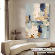 Texturierte abstrakte Pinselstriche | Blau Gold