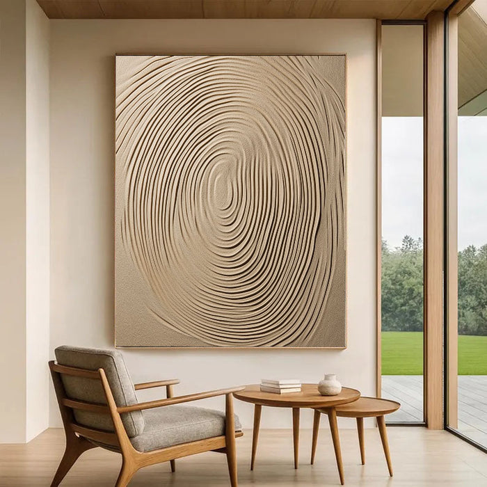 Textured Fingerprint Impression | Beige Ivory
