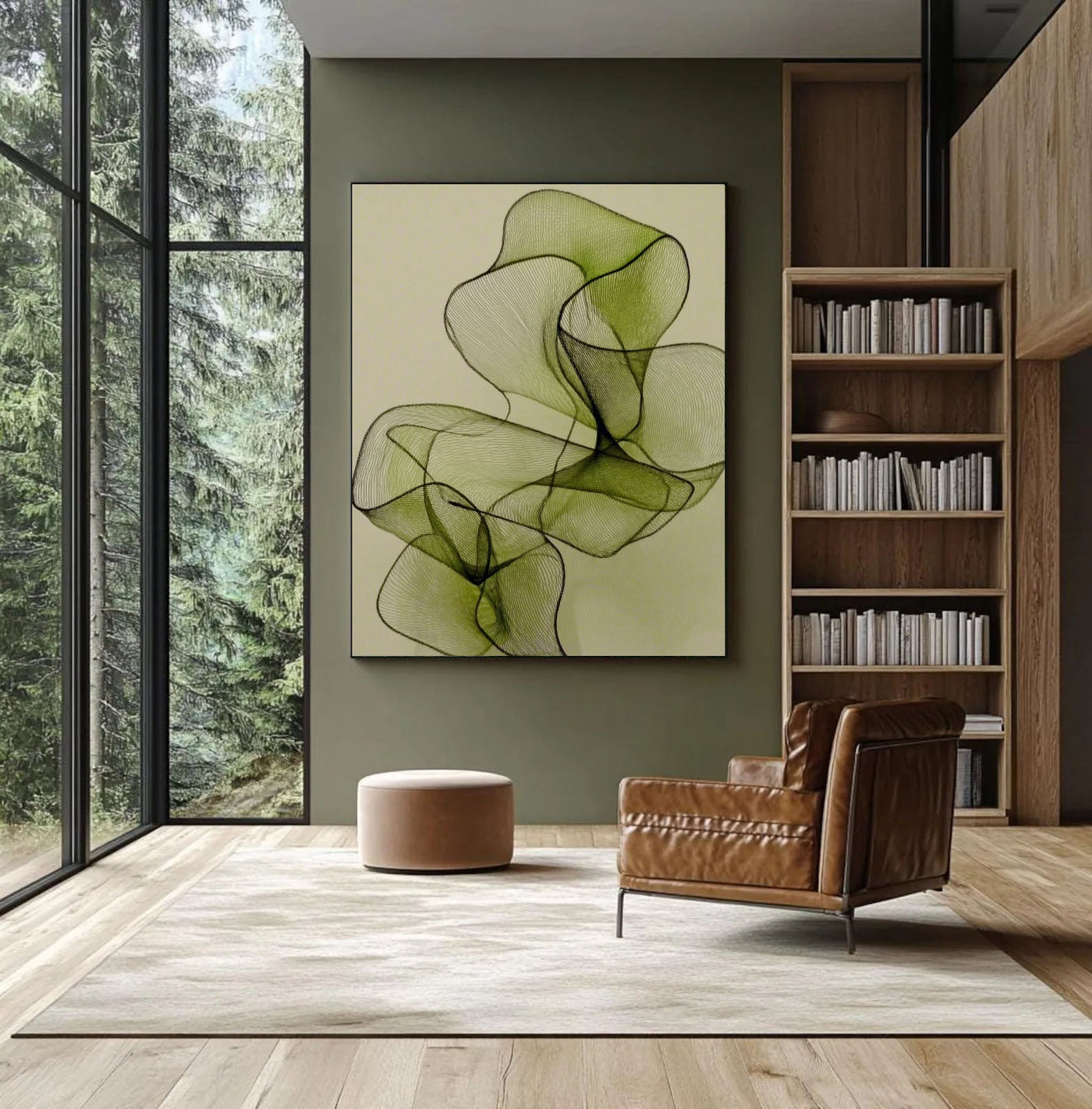 Textured Airy Contours | Muted Greens