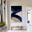Textured Curved Strokes | Indigo Beige