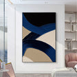Textured Curved Strokes | Indigo Beige