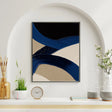 Textured Curved Strokes | Indigo Beige