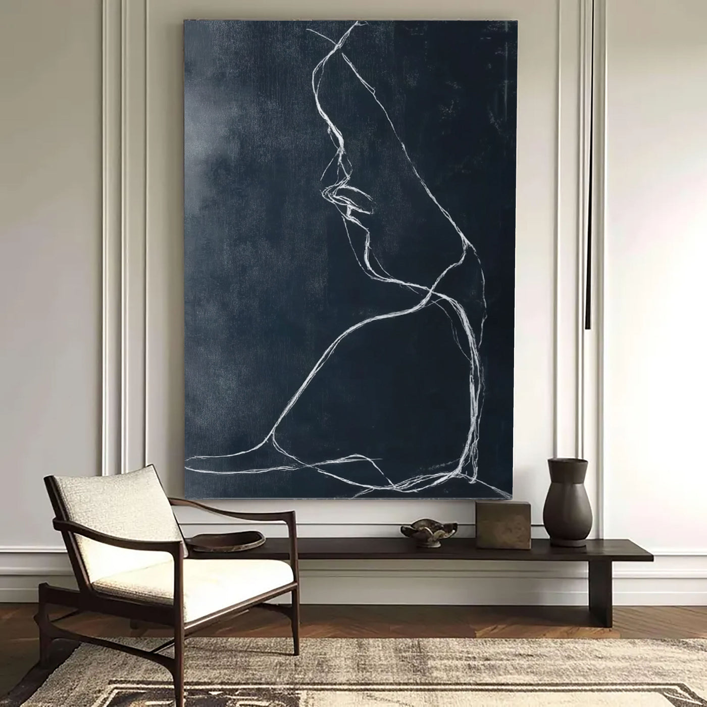 Minimalist Line Figure | Dark Charcoal