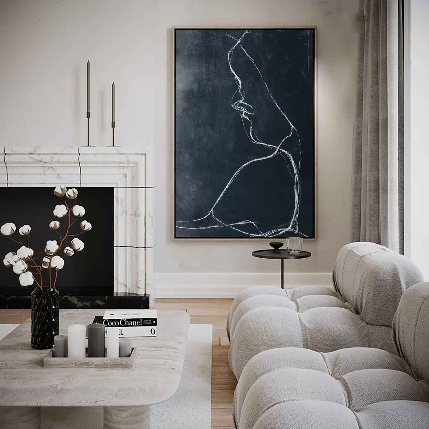 Minimalist Line Figure | Dark Charcoal