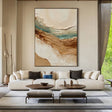 Textured Coastal Strata | Teal Beige
