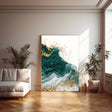 Textured Emerald Flow | Gilded Swirl
