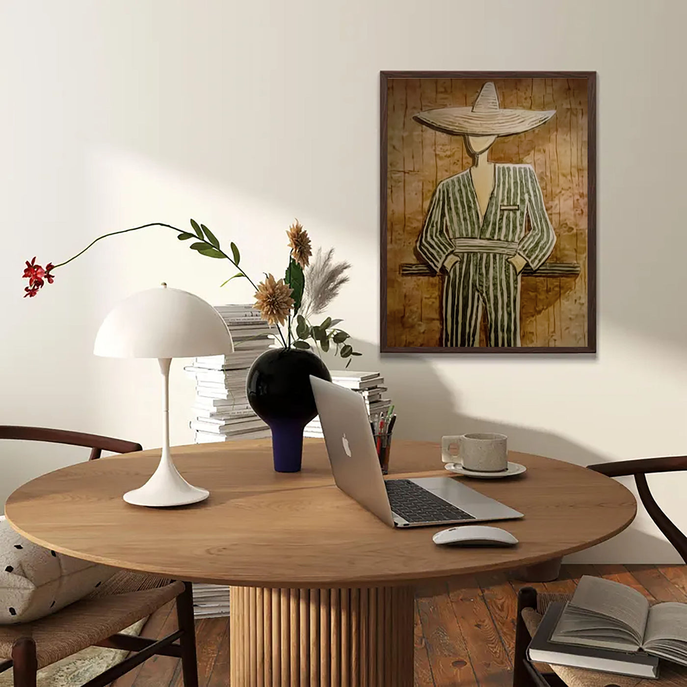Textured Folk Opulence | Striped Sombrero