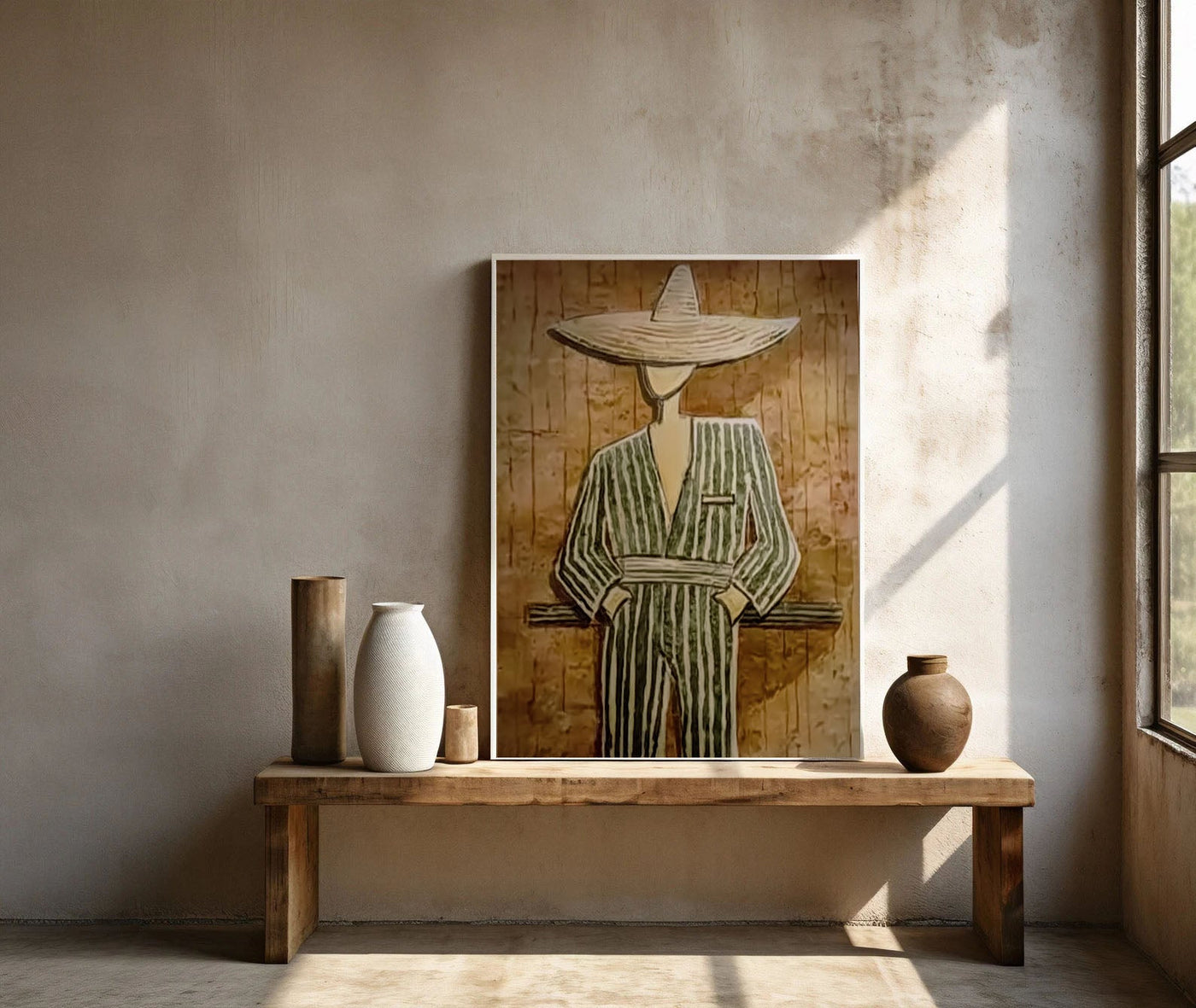 Textured Folk Opulence | Striped Sombrero
