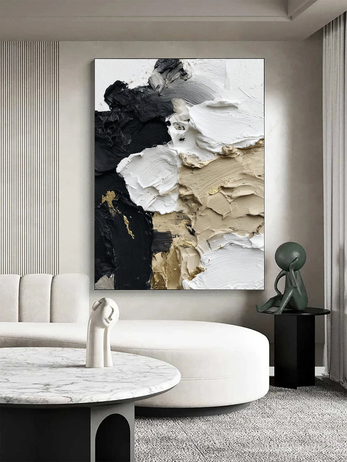 Textured Impasto Contrast | Gilded Neutrals