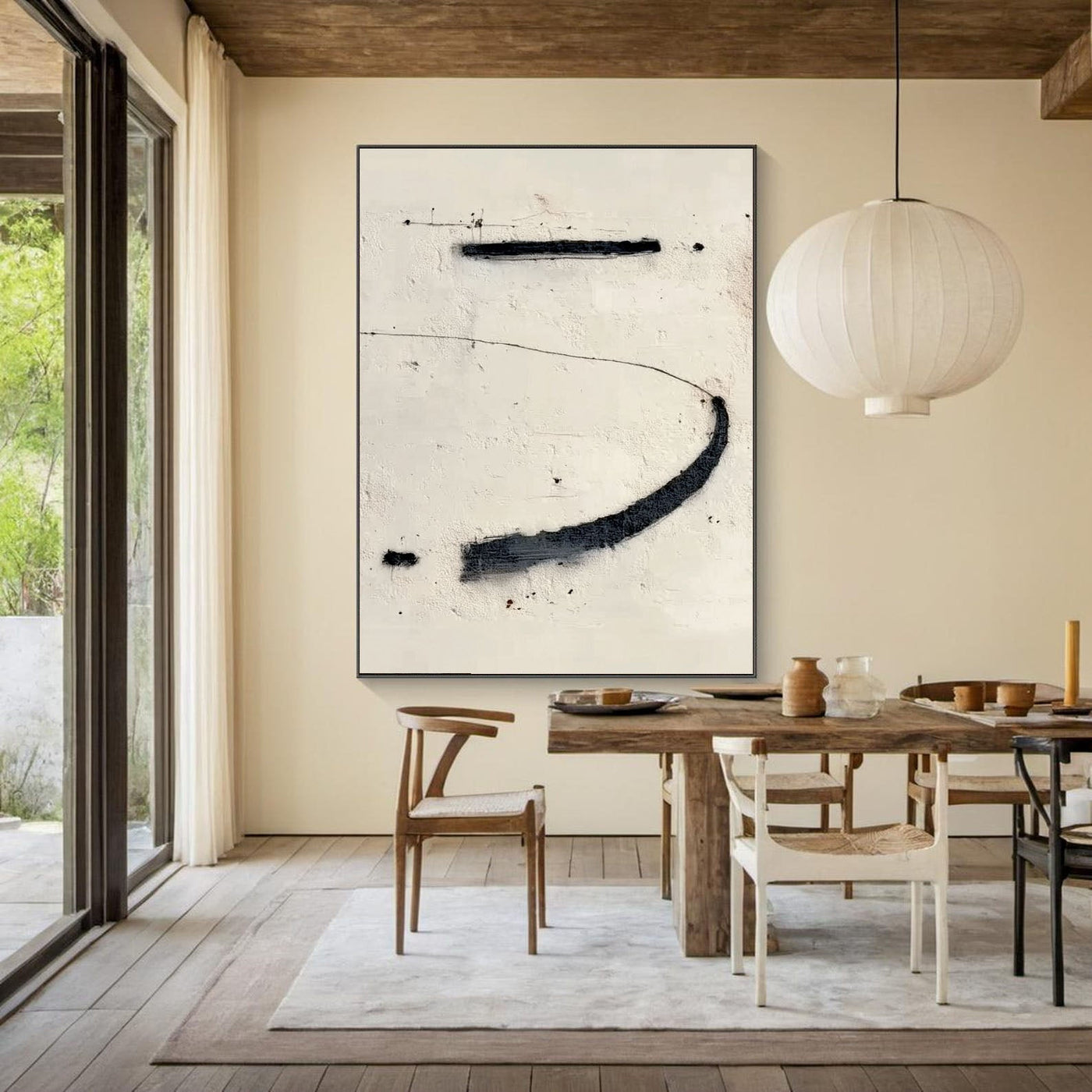 Minimalist Brushstroke Study | Black White