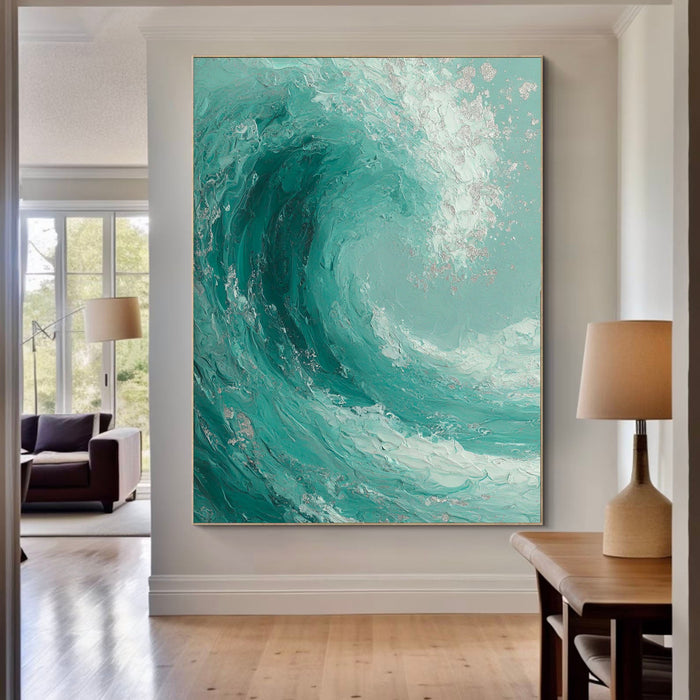Textured Turquoise Surge | Silver Crest