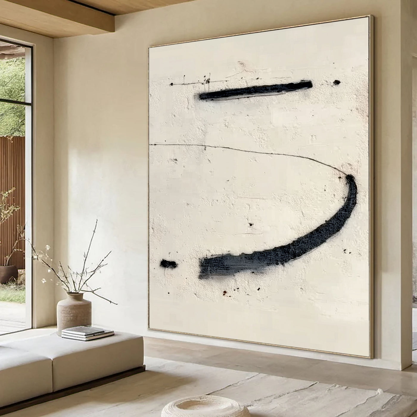 Minimalist Brushstroke Study | Black White