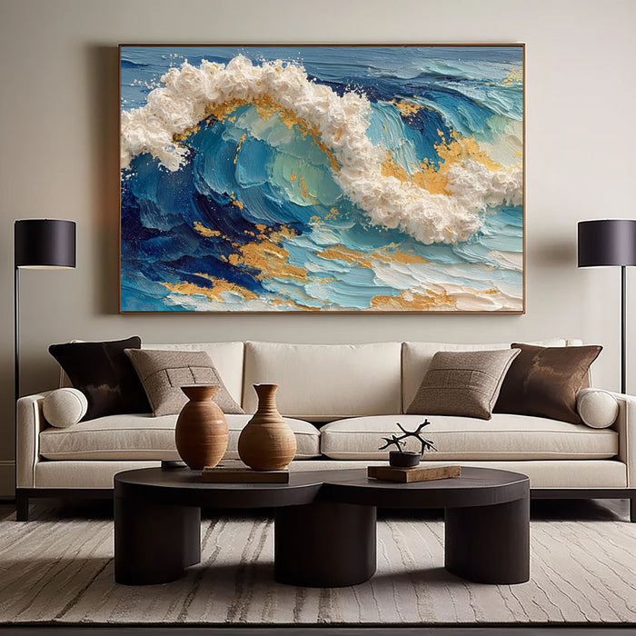 Textured Ocean Wave | Gold Crest