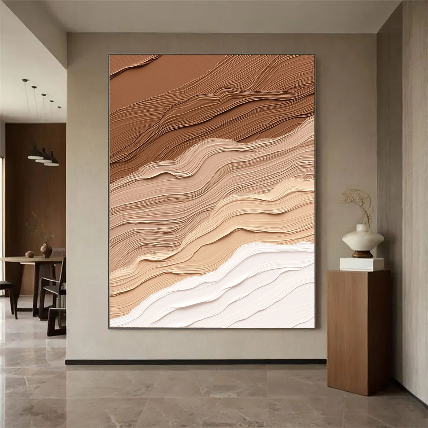 Texturierte, erdige Wellen | Braun Beige