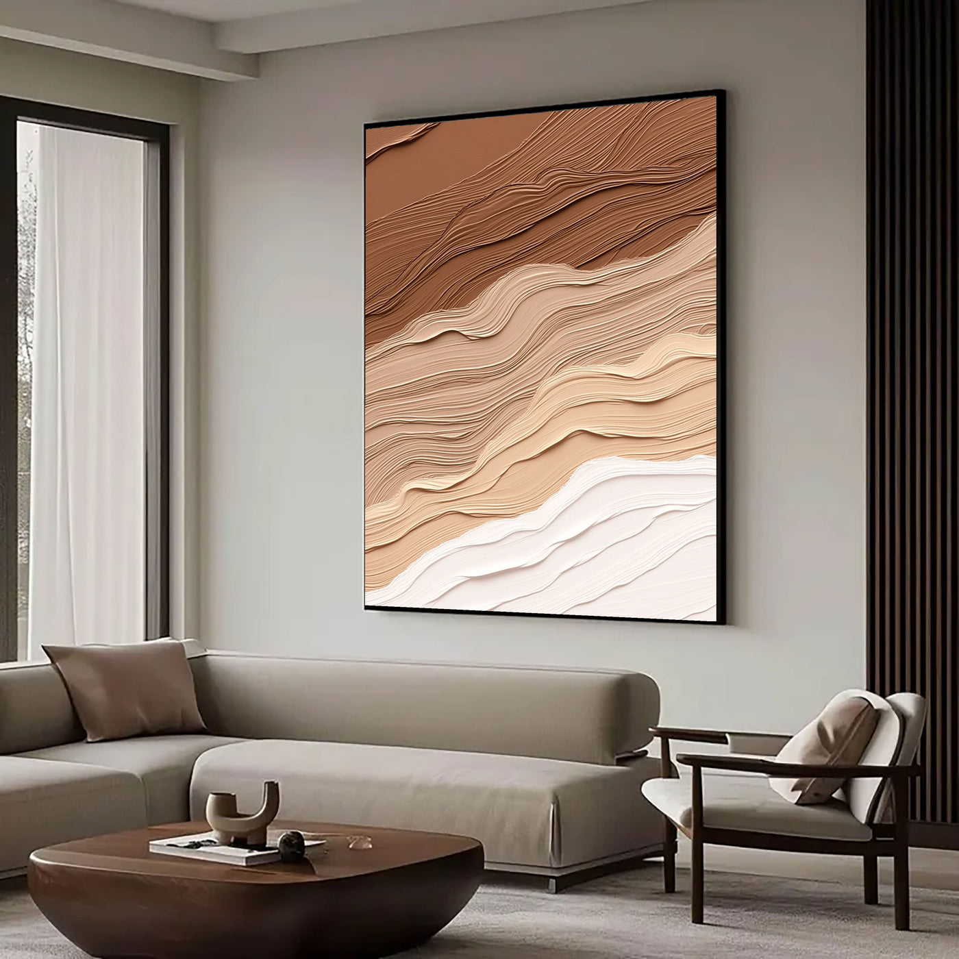 Texturierte, erdige Wellen | Braun Beige