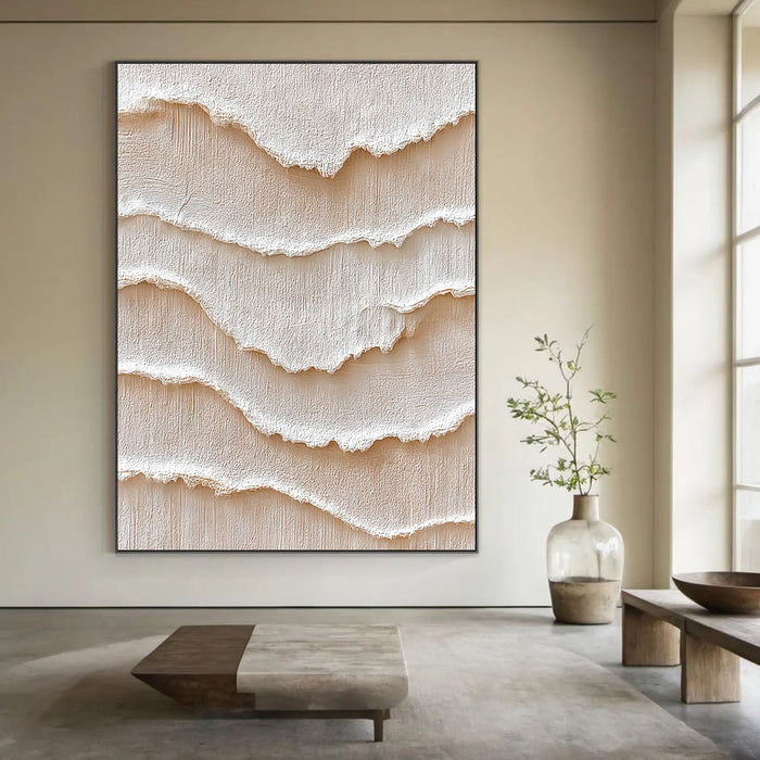 Textured Cymatic Opulence | Beige Undulations