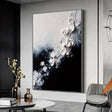 Textured Floral Cascade | White Black