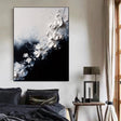 Textured Floral Cascade | White Black