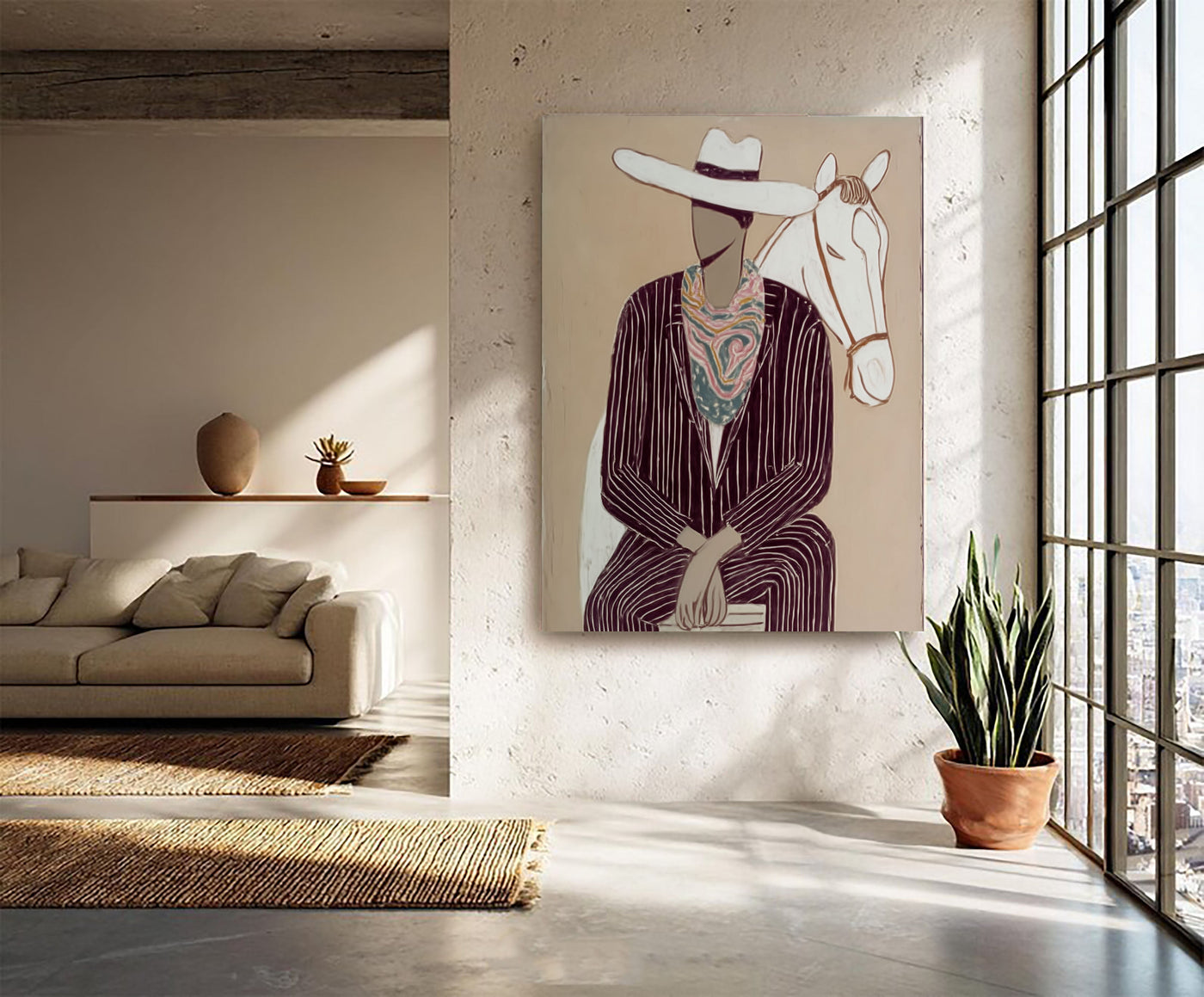 Textured Cowboy Elegance | Striped Charm