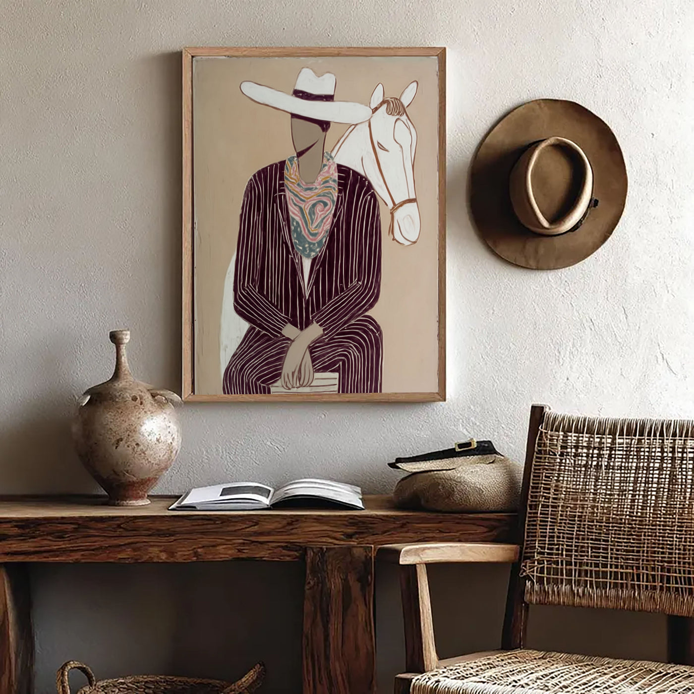 Textured Cowboy Elegance | Striped Charm