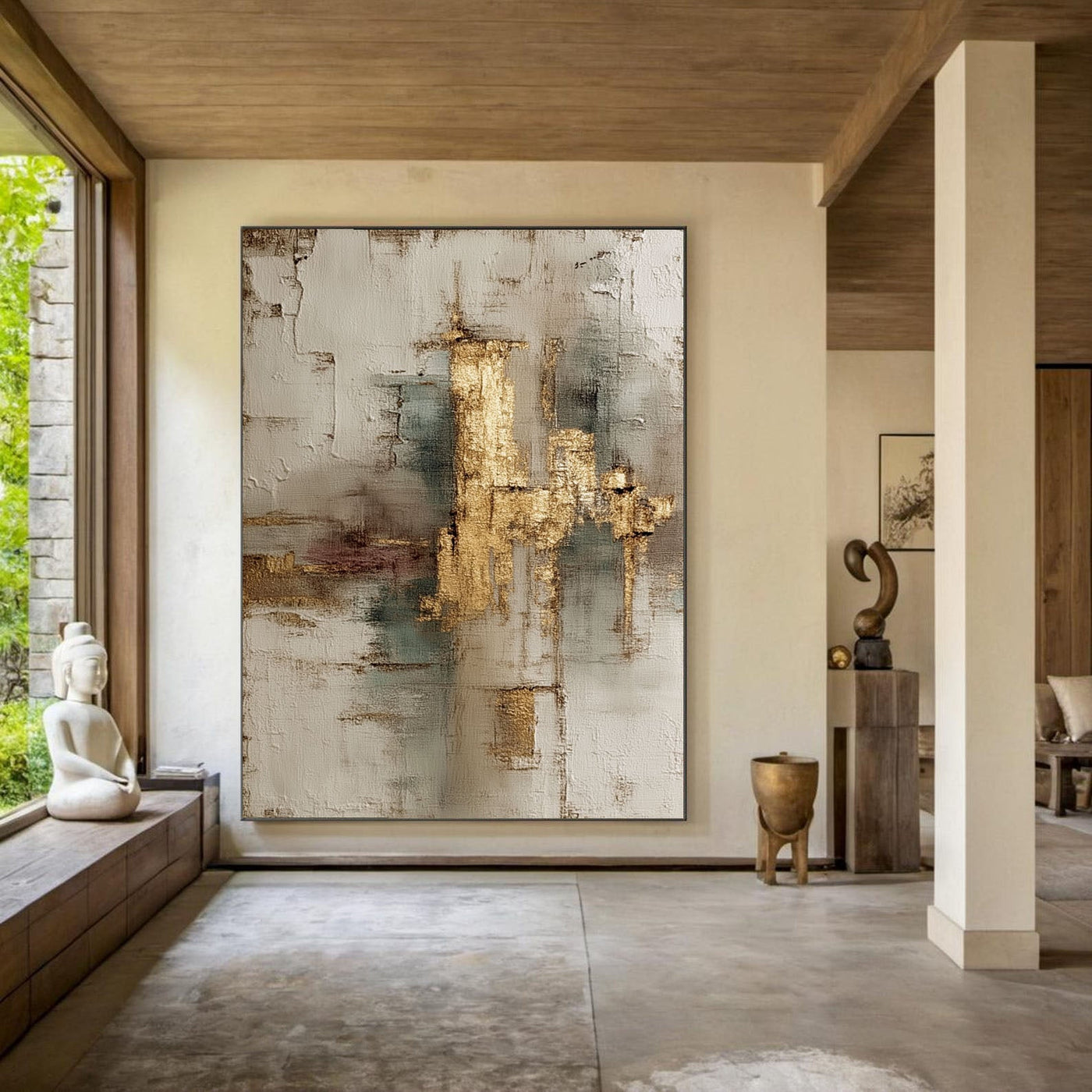 Textured Abstract Gold | Metallic Grey