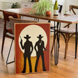 Textured Cowboy Silhouette | Sunset Glow
