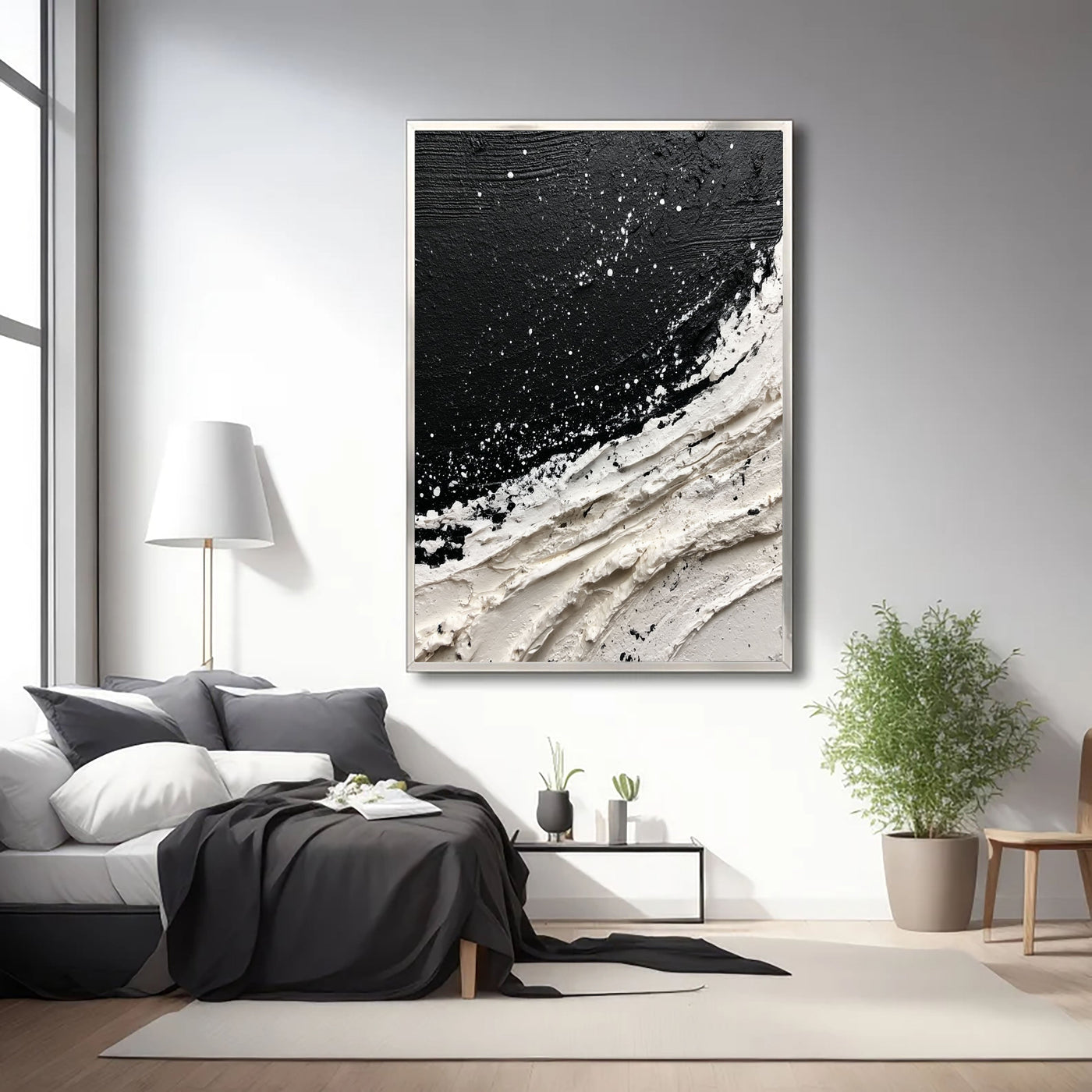Textured Monochrome Surge | Ivory Swirl