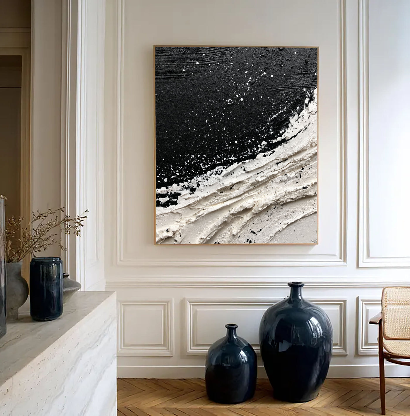 Textured Monochrome Surge | Ivory Swirl