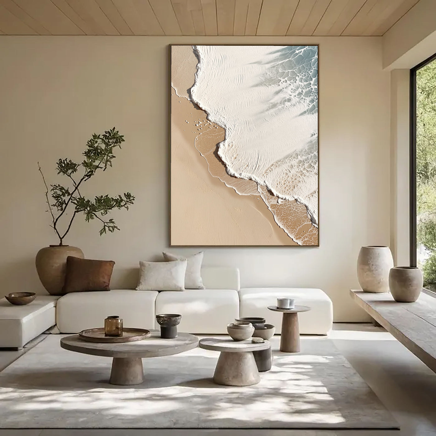 Textured Coastal Waves | Sand White