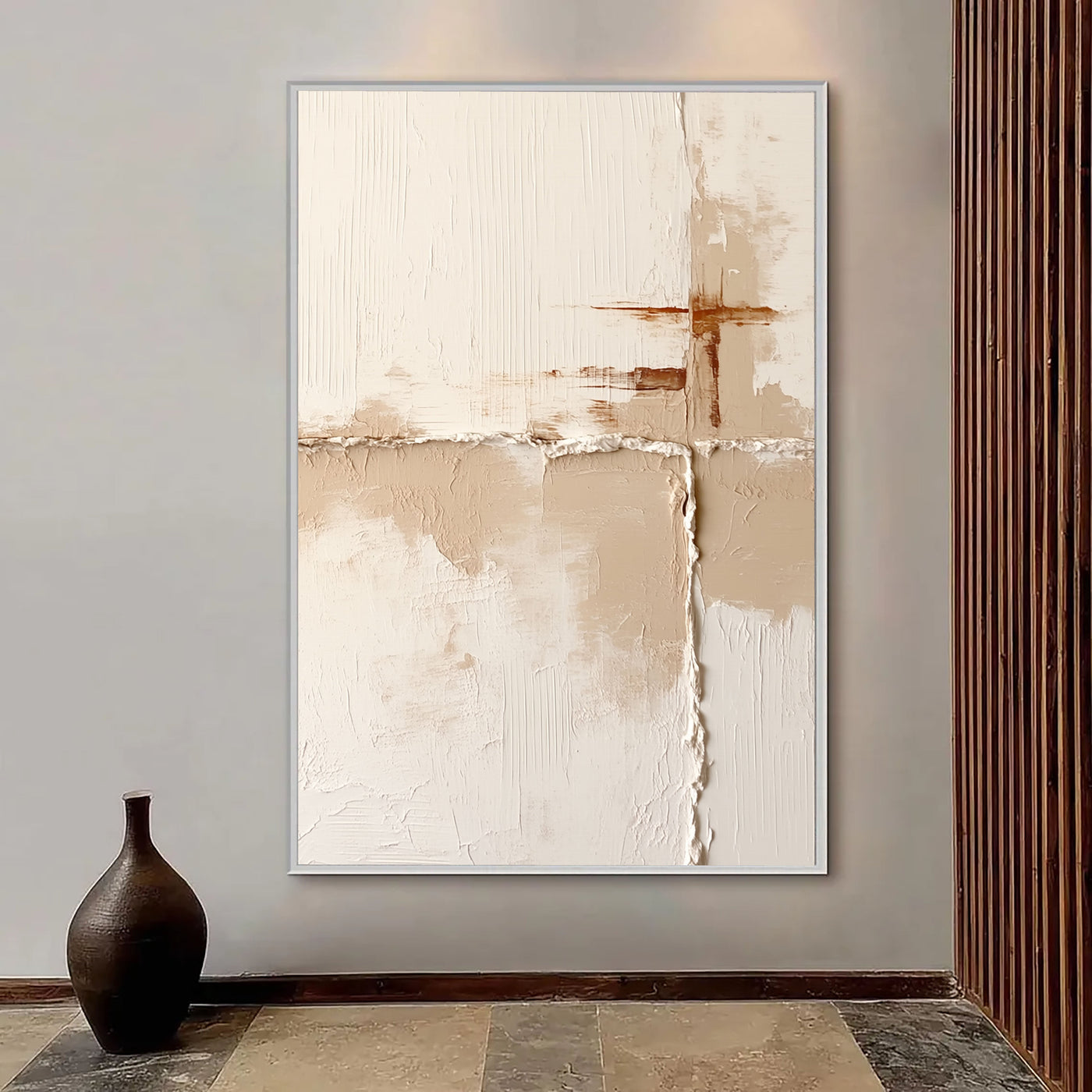 Textured Minimalist Blocks | Beige White