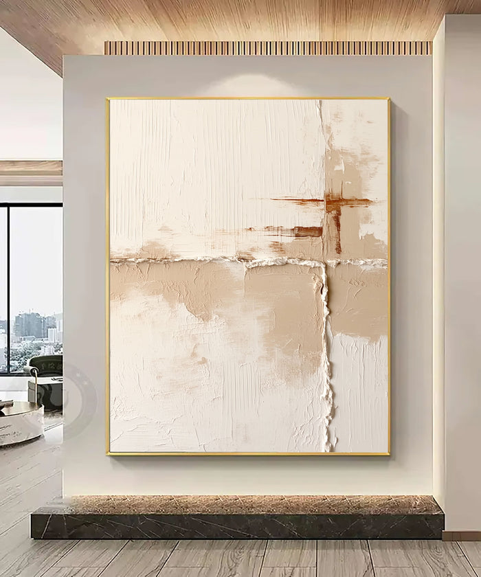 Textured Minimalist Blocks | Beige White